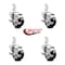 Service Caster 3 Inch Hard Rubber Wheel Swivel 7/8 Inch Square Stem Caster Set with Brake SCC SCC-SQ20S314-HRS-TLB-78-4 - alternate 3